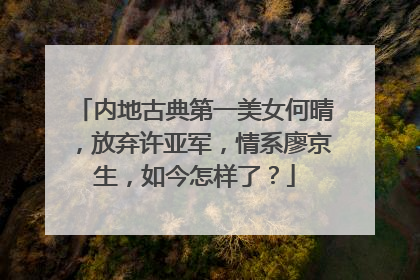 内地古典第一美女何晴,放弃许亚军,情系廖京生,如今怎样了?