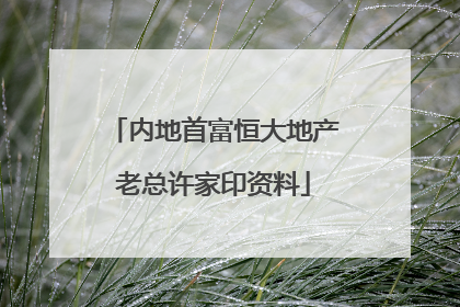内地首富恒大地产老总许家印资料