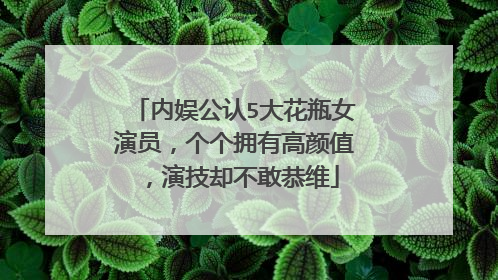 内娱公认5大花瓶女演员,个个拥有高颜值,演技却不敢恭维