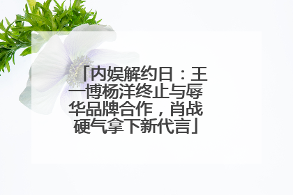 内娱解约日：王一博杨洋终止与辱华品牌合作，肖战硬气拿下新代言