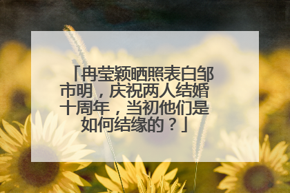 冉莹颖晒照表白邹市明，庆祝两人结婚十周年，当初他们是如何结缘的？
