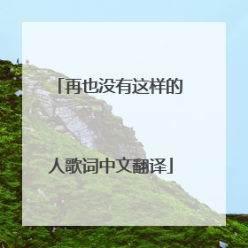 再也没有这样的人歌词中文翻译