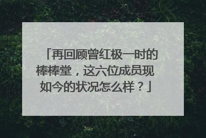 再回顾曾红极一时的棒棒堂,这六位成员现如今的状况怎么样?