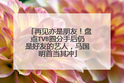 再见亦是朋友！盘点TVB圈分手后仍是好友的艺人，马国明首当其冲