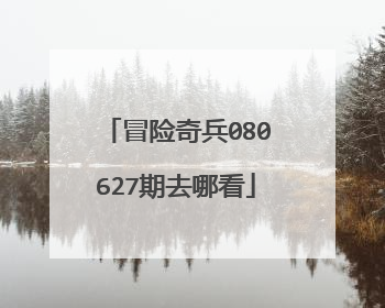 冒险奇兵080627期去哪看