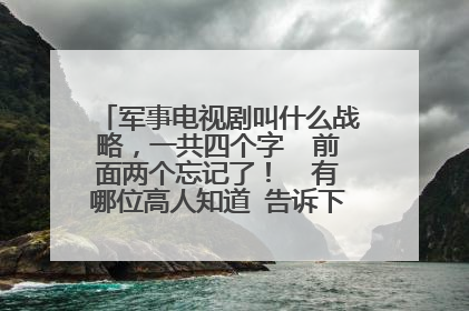 军事电视剧叫什么战略，一共四个字  前面两个忘记了！  有哪位高人知道 告诉下  谢谢！