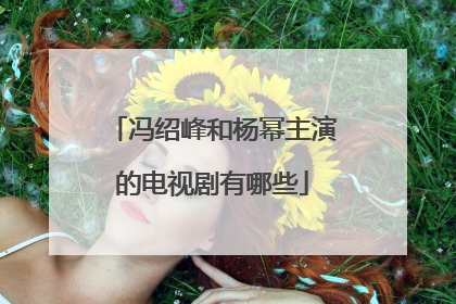 冯绍峰和杨幂主演的电视剧有哪些