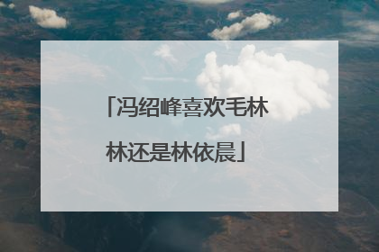冯绍峰喜欢毛林林还是林依晨