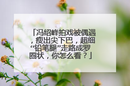 冯绍峰拍戏被偶遇，瘦出尖下巴，超细“铅笔腿”走路成罗圈状，你怎么看？