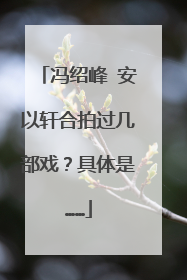 冯绍峰 安以轩合拍过几部戏？具体是……