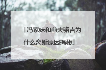 冯家妹和前夫骆吉为什么离婚原因揭秘