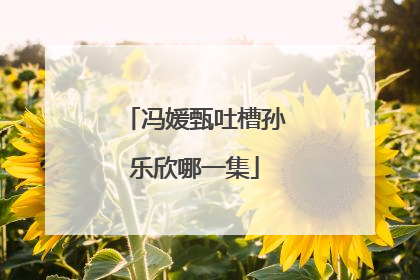 冯媛甄吐槽孙乐欣哪一集