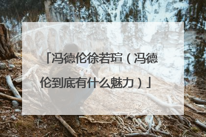 冯德伦徐若瑄（冯德伦到底有什么魅力）