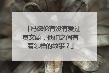冯德伦有没有爱过莫文蔚,他们之间有着怎样的故事?