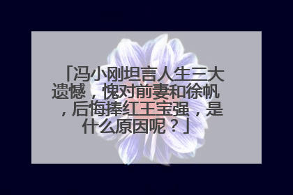 冯小刚坦言人生三大遗憾,愧对前妻和徐帆,后悔捧红王宝强,是什么原因呢?