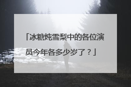 冰糖炖雪梨中的各位演员今年各多少岁了?