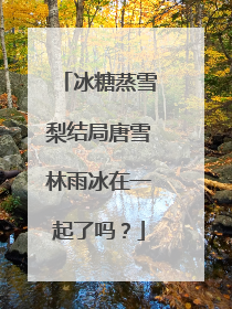 冰糖蒸雪梨结局唐雪林雨冰在一起了吗?