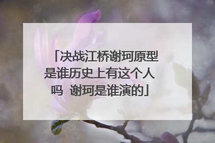 决战江桥谢珂原型是谁历史上有这个人吗 谢珂是谁演的