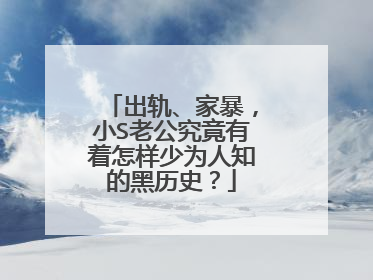 出轨、家暴,小S老公究竟有着怎样少为人知的黑历史?
