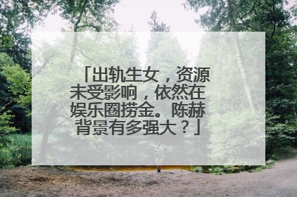 出轨生女,资源未受影响,依然在娱乐圈捞金。陈赫背景有多强大?
