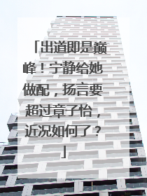 出道即是巅峰！宁静给她做配，扬言要超过章子怡，近况如何了？