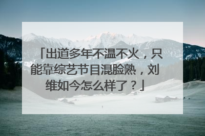 出道多年不温不火，只能靠综艺节目混脸熟，刘维如今怎么样了？