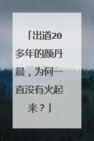 出道20多年的颜丹晨,为何一直没有火起来?