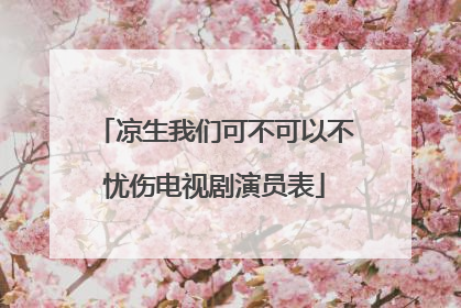 凉生我们可不可以不忧伤电视剧演员表