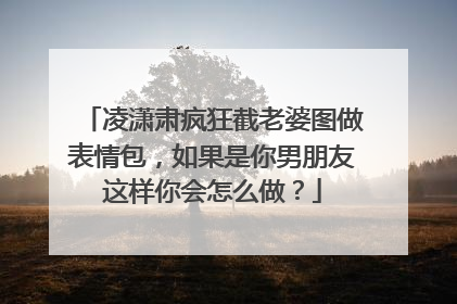 凌潇肃疯狂截老婆图做表情包，如果是你男朋友这样你会怎么做？