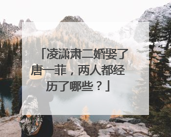 凌潇肃二婚娶了唐一菲，两人都经历了哪些？