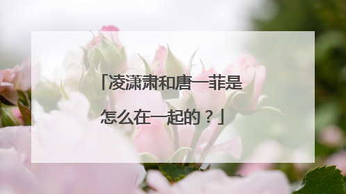 凌潇肃和唐一菲是怎么在一起的？