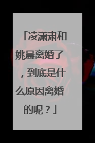 凌潇肃和姚晨离婚了，到底是什么原因离婚的呢？