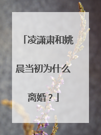 凌潇肃和姚晨当初为什么离婚？