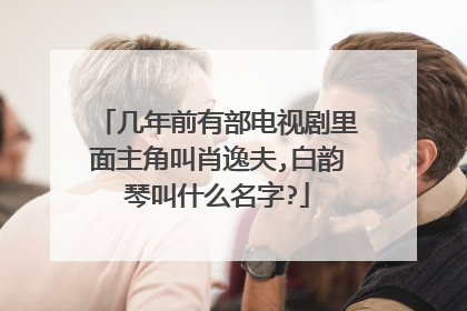 几年前有部电视剧里面主角叫肖逸夫,白韵琴叫什么名字?