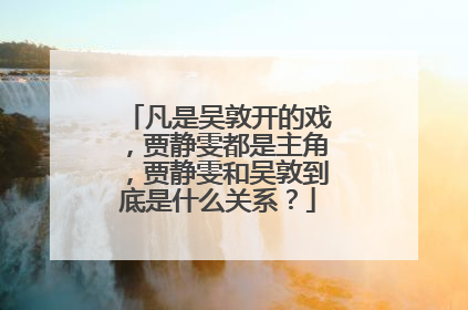 凡是吴敦开的戏，贾静雯都是主角，贾静雯和吴敦到底是什么关系？