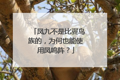 凤九不是比翼鸟族的,为何也能使用凤鸣阵?