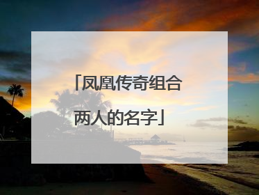凤凰传奇组合两人的名字