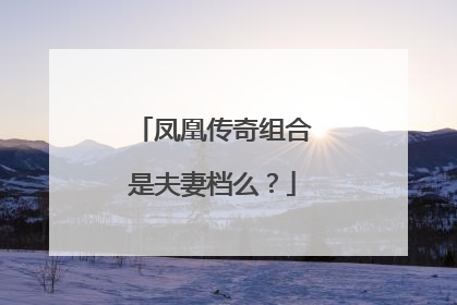 凤凰传奇组合是夫妻档么？