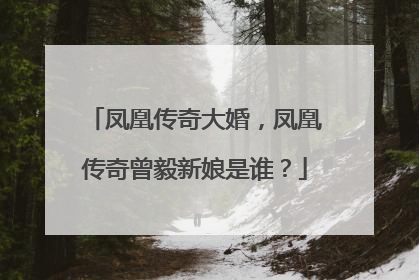 凤凰传奇大婚，凤凰传奇曾毅新娘是谁？