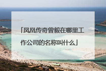 凤凰传奇曾毅在哪里工作公司的名称叫什么