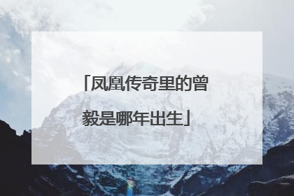 凤凰传奇里的曾毅是哪年出生