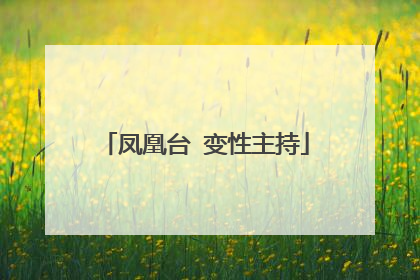 凤凰台 变性主持