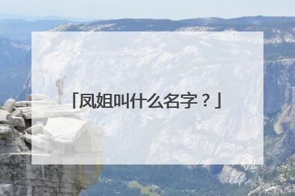 凤姐叫什么名字？