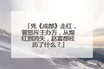 凭《成都》走红，曾怒斥主办方，从爆红到消失，赵雷都经历了什么？