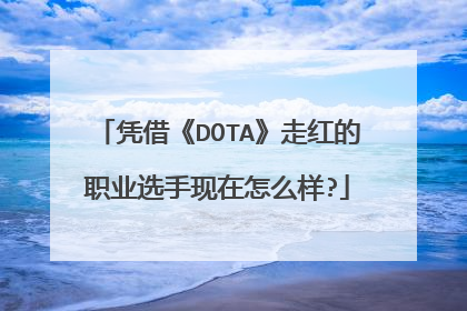 凭借《DOTA》走红的职业选手现在怎么样?