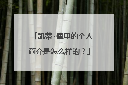 凯蒂·佩里的个人简介是怎么样的?