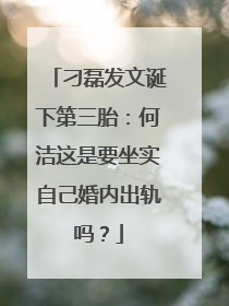 刁磊发文诞下第三胎:何洁这是要坐实自己婚内出轨吗?