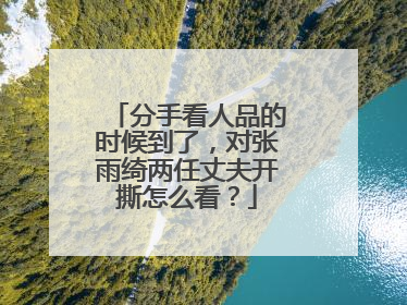 分手看人品的时候到了,对张雨绮两任丈夫开撕怎么看?