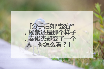 分手后如“整容”，杨紫还是那个样子，秦俊杰却变了一个人，你怎么看？