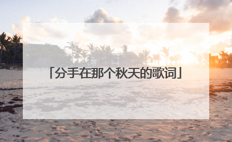 分手在那个秋天的歌词